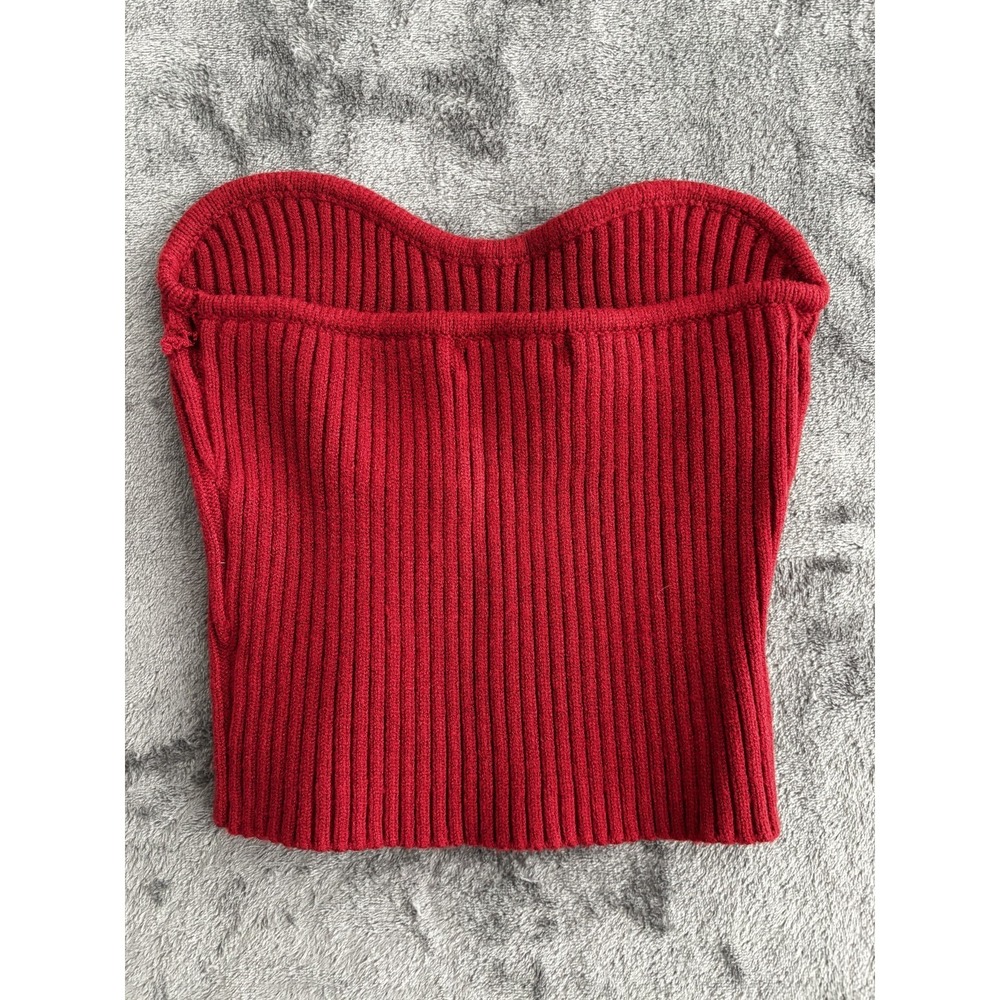 Lulus Red Two-Piece Ribbed‎ Knit Top Size Medium - Picture 11 of 12